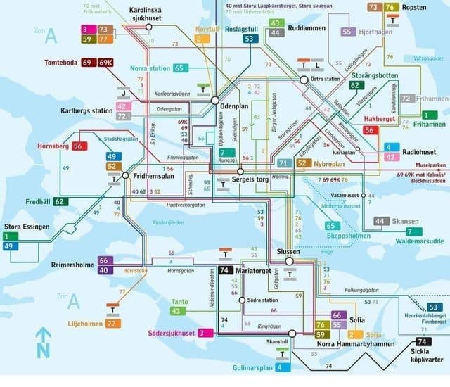 карта автовокзала Стокгольма