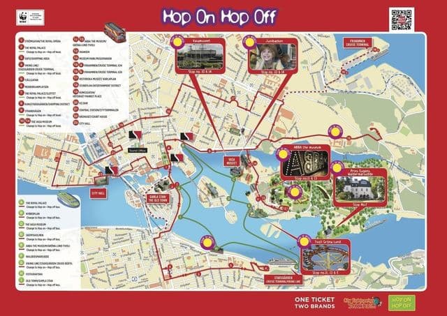 карта Стокгольма Большой автобус