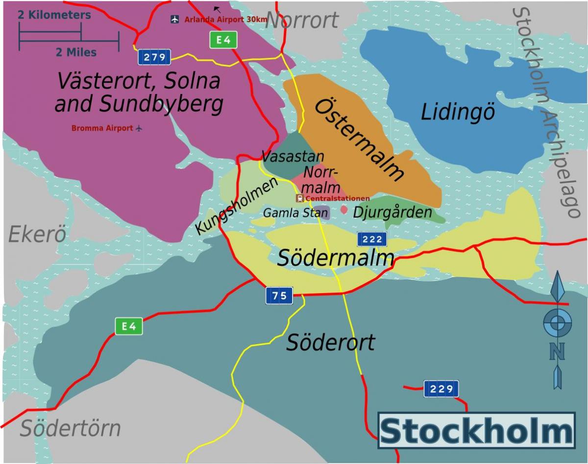 карта районов Стокгольма